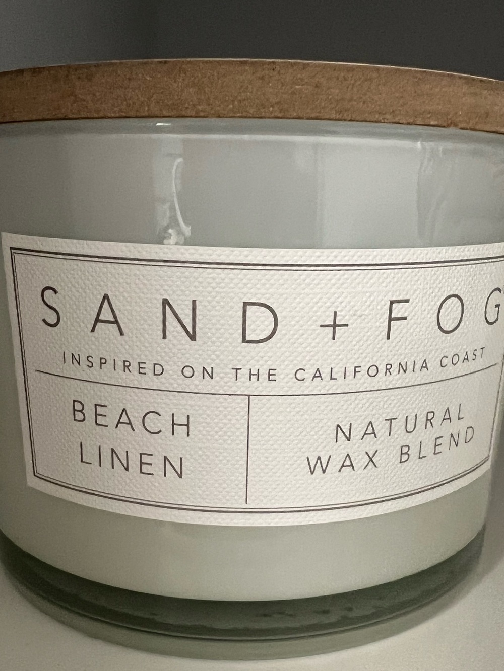 Sand+Fog Beach linen candle